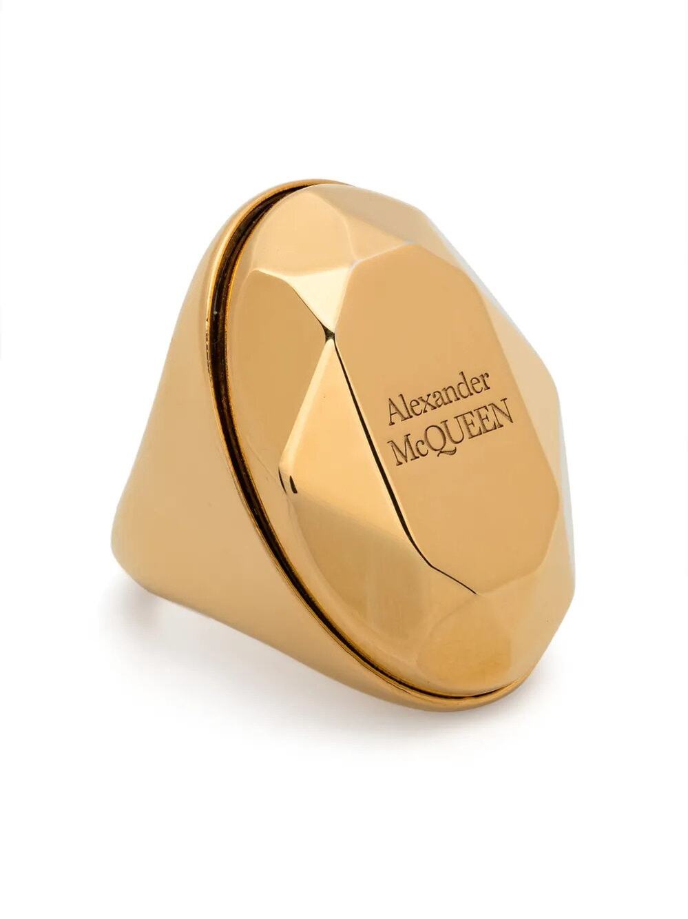 Alexander McQueen The Faceted Stone Ring ~ Gold (15)